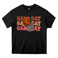 Black Game day game day game day Basketball Heavy Core Tee - NancyCooperArtShop
