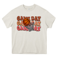 Cream Game day game day game day Basketball Heavy Core Tee - NancyCooperArtShop
