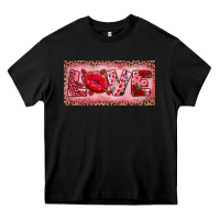 Black Pink Love Kiss Valentine's Day Heavy Core Tee - RanaPortraitStore