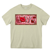 Mossy Pink Love Kiss Valentine's Day Heavy Core Tee - RanaPortraitStore