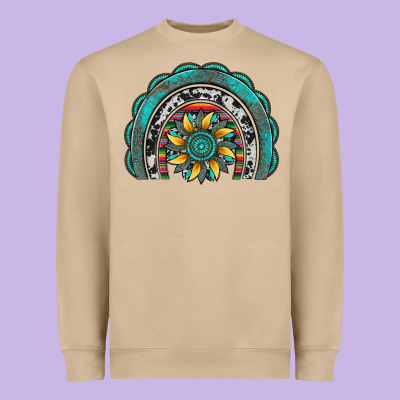 Gemstone Sunflower  Rainbow Heavyweight Sweatshirt Designed By Artiststas