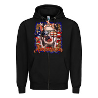 Black amerıcan pig Zipper Hoodie - BarkalooDesign