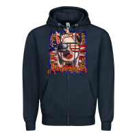 Navy amerıcan pig Zipper Hoodie - BarkalooDesign