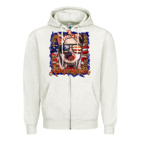 Oatmeal Heather amerıcan pig Zipper Hoodie - BarkalooDesign