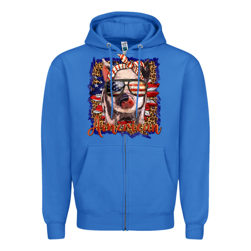 Amerıcan Pig Zipper Hoodie by BarkalooDesign | Teevron