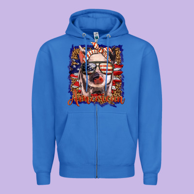 Amerıcan Pig Zipper Hoodie Designed By Barkaloodesign