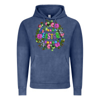 Vintage Denim Easter Day Flower Easter Vintage Hoodie - OliviaCreatesArt