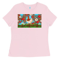 Bubblegum Pink cute chicken Ladies Tee - TumblerDesignByShophia