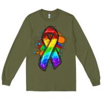 Army Green Pride ribbon Long Sleeve Tee - FaDigitalArtStudio