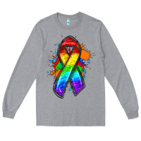 Heather Grey Pride ribbon Long Sleeve Tee - FaDigitalArtStudio