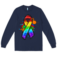 Navy Pride ribbon Long Sleeve Tee - FaDigitalArtStudio