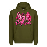 Army Green we fight together breast cancer Premium Hoodie - RanaPortraitStore