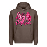 Coffee we fight together breast cancer Premium Hoodie - RanaPortraitStore