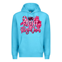 Ocean Blue we fight together breast cancer Premium Hoodie - RanaPortraitStore