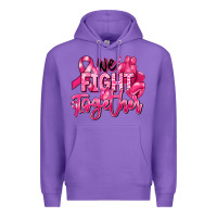 Purple we fight together breast cancer Premium Hoodie - RanaPortraitStore