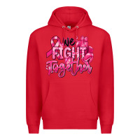 Red we fight together breast cancer Premium Hoodie - RanaPortraitStore