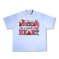 Nursing Is A Work Of Heart Urban Heavy Tee | Teevron