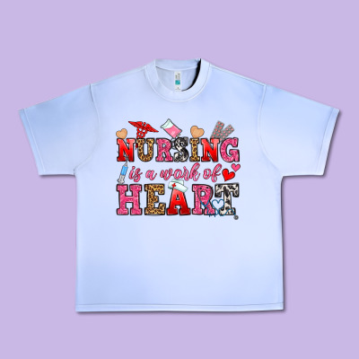 Nursing Is A Work Of Heart Urban Heavy Tee Designed By Oliviacreatesart