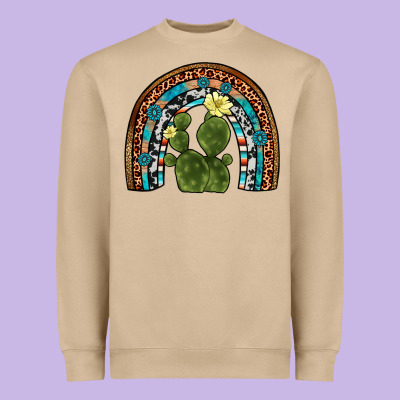 Cactus Gemstone Rainbow Heavyweight Sweatshirt Designed By Artiststas