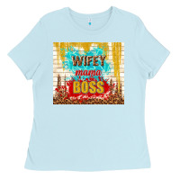 Baby Blue wifey mama boss Ladies Tee - TumblerDesignByShophia