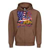 Chestnut 4th of july  louisiana map Zipper Hoodie - BarkalooDesign