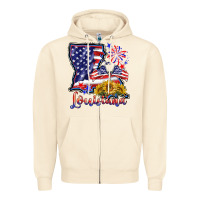 Sandshell 4th of july  louisiana map Zipper Hoodie - BarkalooDesign