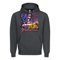 Smoke 4th of july  louisiana map Zipper Hoodie - BarkalooDesign