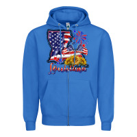 True Royal 4th of july  louisiana map Zipper Hoodie - BarkalooDesign