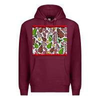 Burgundy Christmas Cakes Premium Hoodie - CowhideDigitalArt