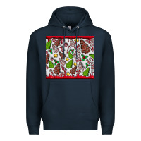 Navy Christmas Cakes Premium Hoodie - CowhideDigitalArt