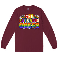 Burgundy the future is queer Long Sleeve Tee - FaDigitalArtStudio