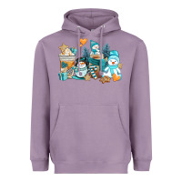 Lavender winter snowman coffee cups Heavyweight Hoodie - AdoDesignShop