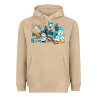 Mushroom winter snowman coffee cups Heavyweight Hoodie - AdoDesignShop