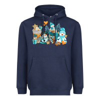Winter Snowman Coffee Cups Heavyweight Hoodie | Teevron