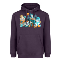 Plum winter snowman coffee cups Heavyweight Hoodie - AdoDesignShop