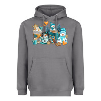 Storm winter snowman coffee cups Heavyweight Hoodie - AdoDesignShop