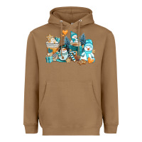 Toasted Coconut winter snowman coffee cups Heavyweight Hoodie - AdoDesignShop