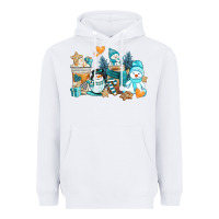 White winter snowman coffee cups Heavyweight Hoodie - AdoDesignShop