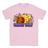 Bubblegum Pink game day basketball leopard flames fireball Classic Tee - HowdyJamesFarm