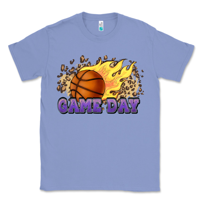 Game Day Basketball Leopard Flames Fireball Classic Tee by HowdyJamesFarm | Teevron