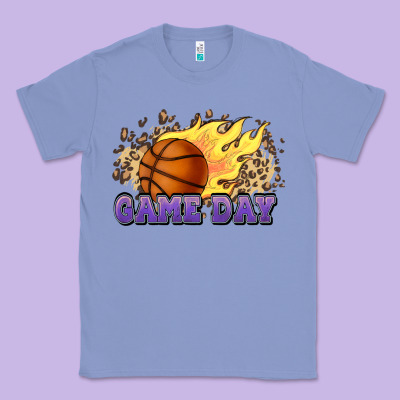 Game Day Basketball Leopard Flames Fireball Classic Tee Designed By Howdyjamesfarm