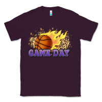 Plum game day basketball leopard flames fireball Classic Tee - HowdyJamesFarm