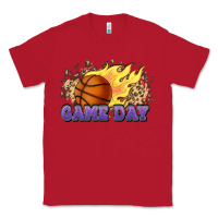 Red game day basketball leopard flames fireball Classic Tee - HowdyJamesFarm