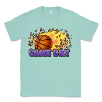 Seafoam game day basketball leopard flames fireball Classic Tee - HowdyJamesFarm