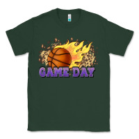 Sports Green game day basketball leopard flames fireball Classic Tee - HowdyJamesFarm