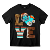 Black American Football love and helmet Heavy Core Tee - NancyCooperArtShop