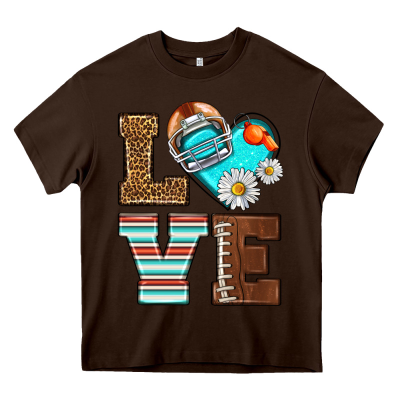 American Football Love And Helmet Heavy Core Tee by NancyCooperArtShop | Teevron