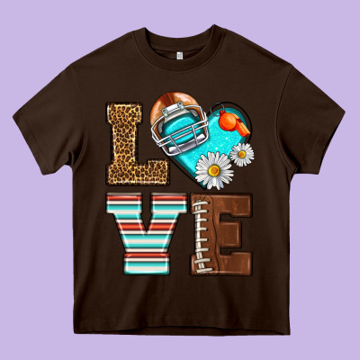 American Football Love And Helmet Heavy Core Tee Designed By Nancycooperartshop