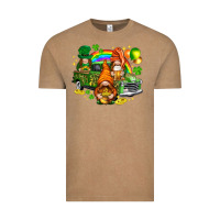 Vintage Coffee St. Patrick's Day gnomies with leopard tumbler Vintage Tee - HowdyJamesFarm