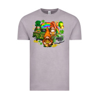 Vintage Zinc St. Patrick's Day gnomies with leopard tumbler Vintage Tee - HowdyJamesFarm